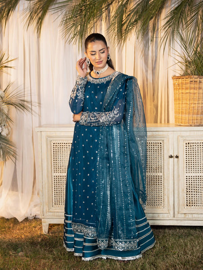 Yale Blue emroidered Gown