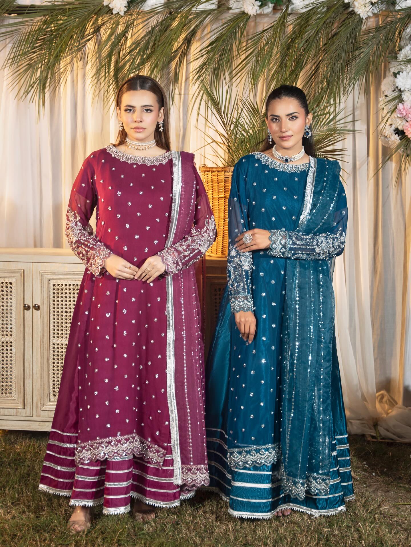 Yale Blue emroidered Gown