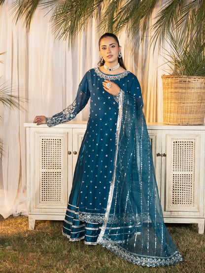 Yale Blue emroidered Gown