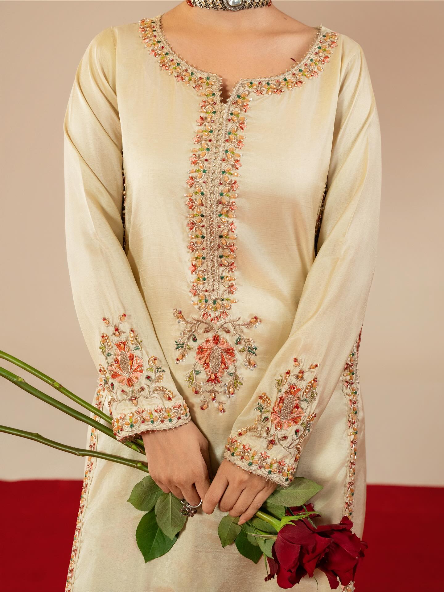 Handmade Embroided Farshi Set