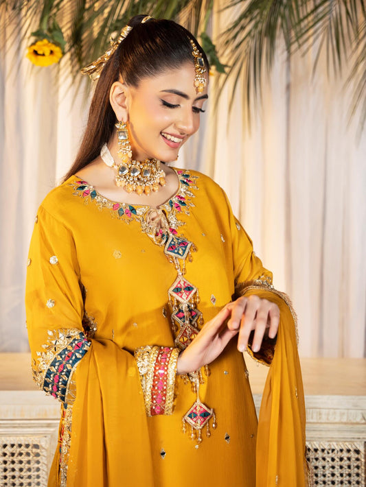 Chiffon Multi Gotti Long Shirt