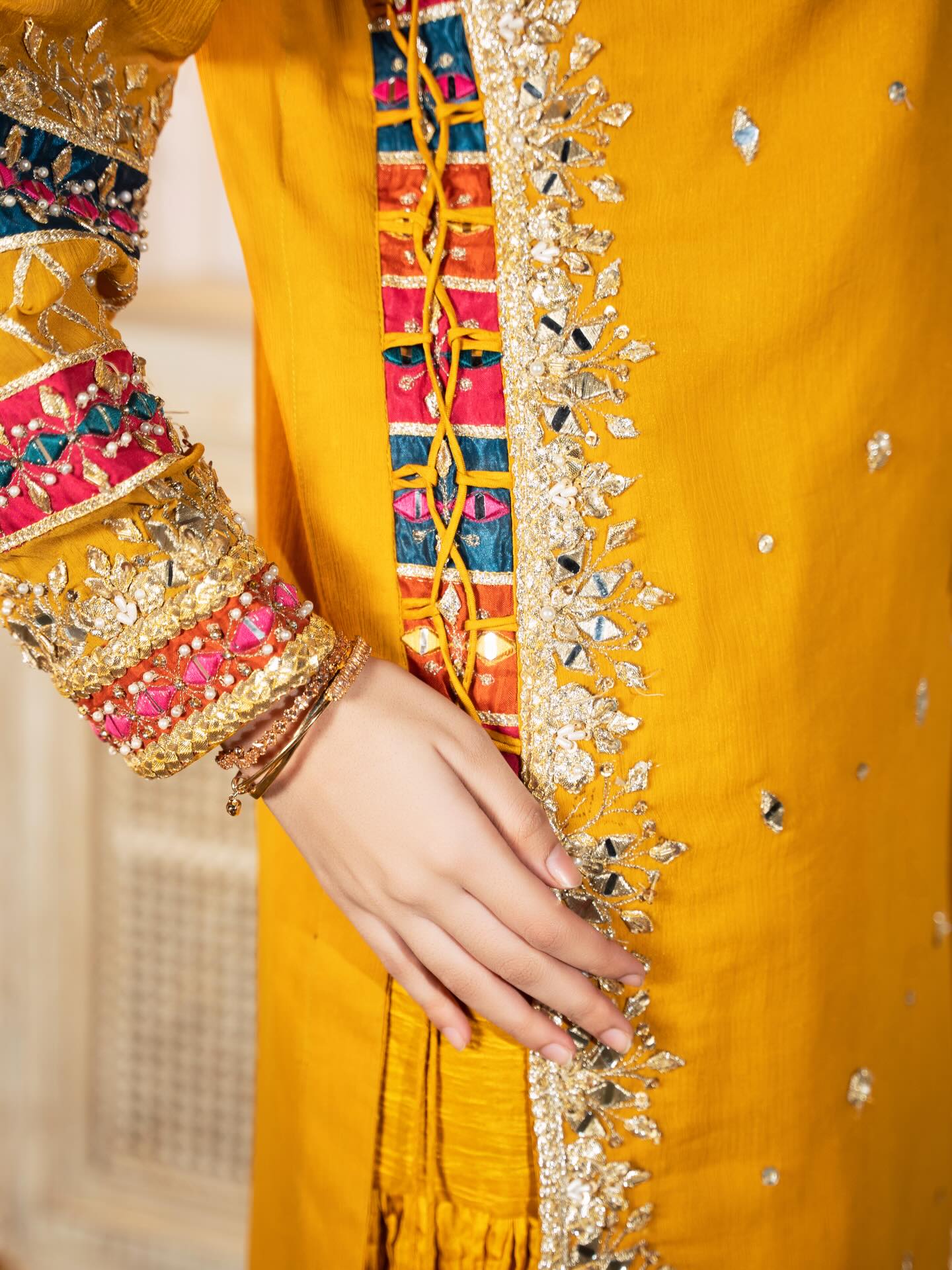 Chiffon Multi Gotti Long Shirt