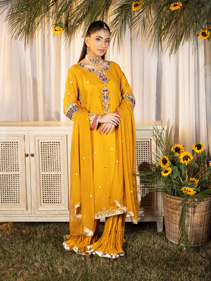 Chiffon Multi Gotti Long Shirt