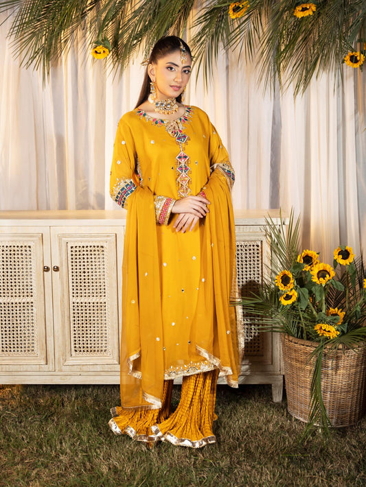 Chiffon Multi Gotti Long Shirt
