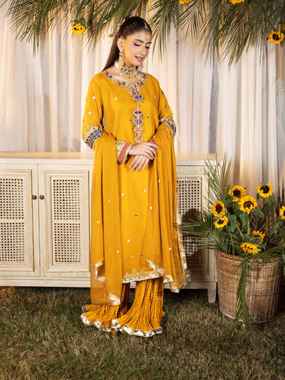 Chiffon Multi Gotti Long Shirt