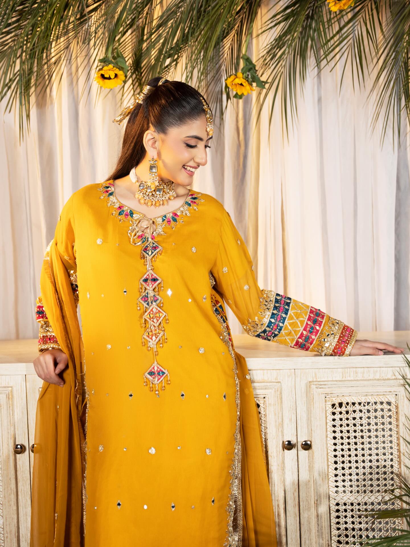 Chiffon Multi Gotti Long Shirt
