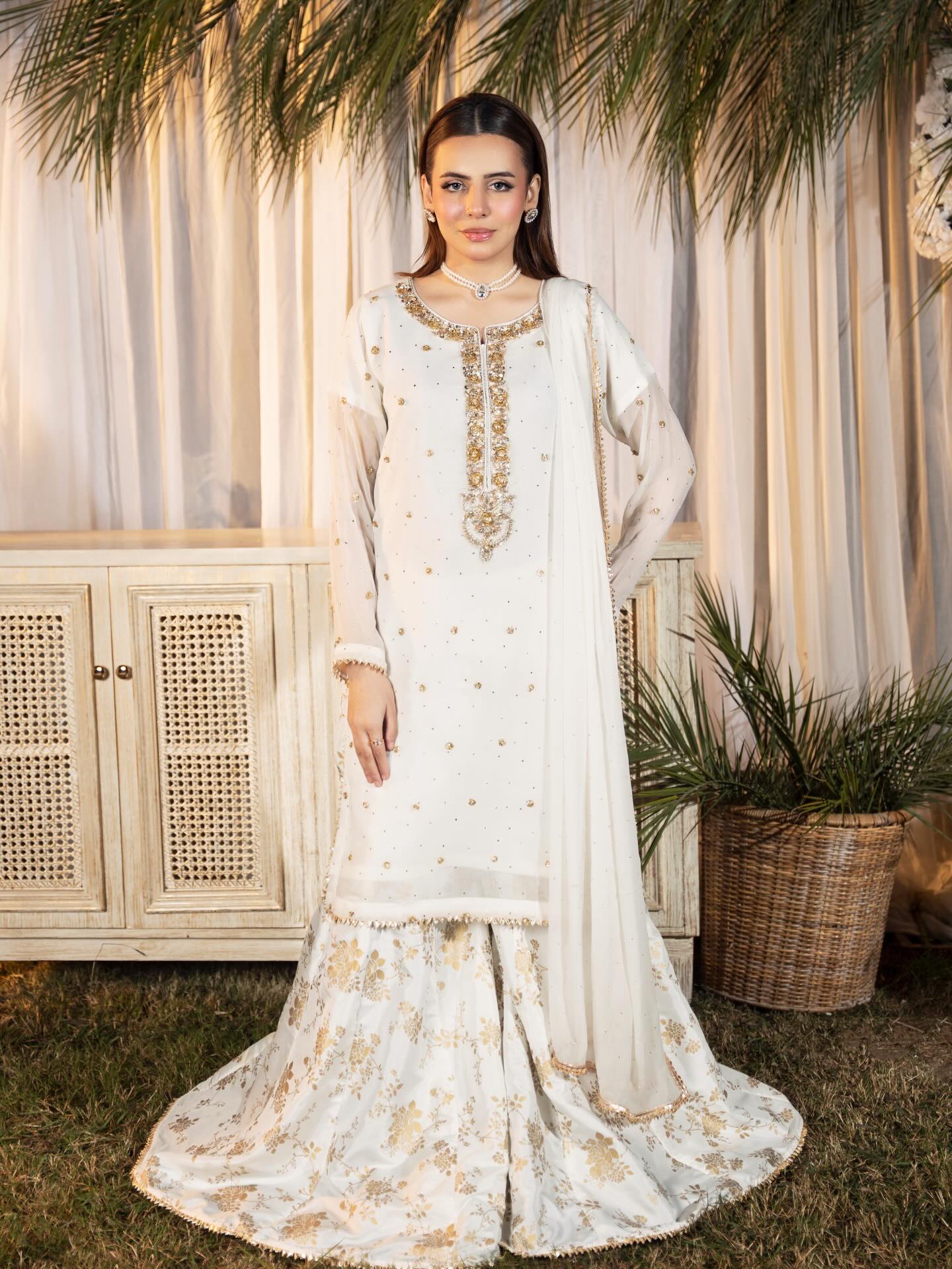 New Flared Chiffon Sharara 3PC