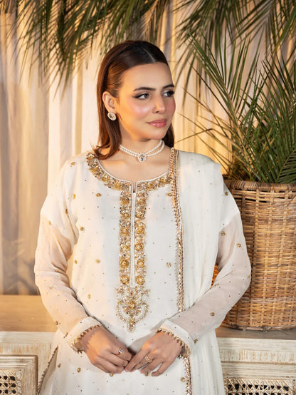 New Flared Chiffon Sharara 3PC