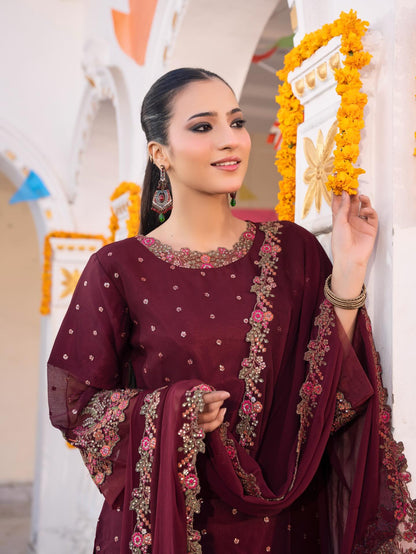 3PC Chiffon Multi Cutt Work Shirt