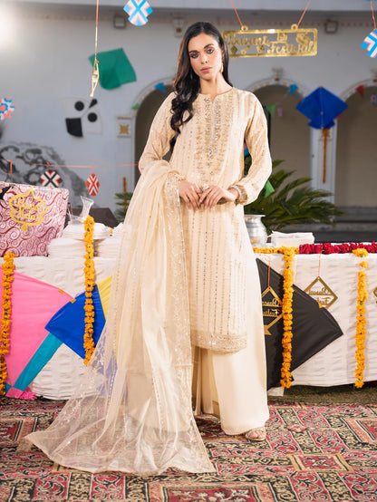 Pearl Lining Long 3PC Dress