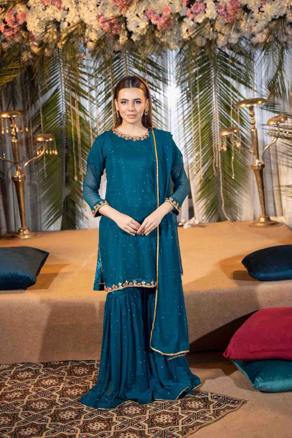 Simple 3PC Chiffon Garara Set