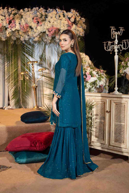 Simple 3PC Chiffon Garara Set