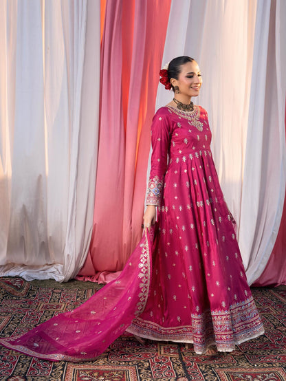 Elegant A Line Silk Maxi 3PC